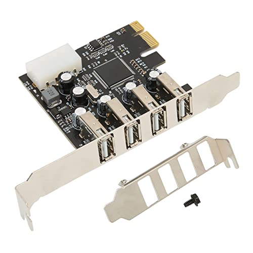 ASHATA PCI E zu USB-Erweiterungskarten-Hub, Dsktop-Computer zu 4 USB 2.0-Ports, 4 USB 2.0-Ports Unterstützen Internen Hot-Plug-USB-Hub für Windows 10 8 7 für Linux für OS X von ASHATA