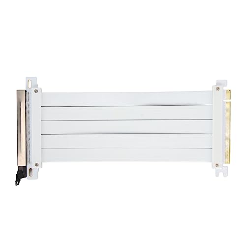 ASHATA PCIE 4.0 X16 Riser Kabel, Hochabschirmendes 180 Grad PCI Express Extender Riser Kabel, Flexibles PCIE 4.0 Verlängerungskabel für GPUs der RTX 40 Serie für RDNA 3 GPUs der RX 7000 (Weiss) von ASHATA