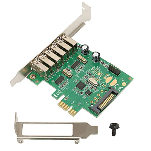 ASHATA PCIE zu USB Erweiterungskarte, USB 2.0 6 Port PCI Express Erweiterungskarte, USB 2.0 PCI Express Karte für Windows, für Maus, Drucker, Speicherkartenleser, Scanner von ASHATA