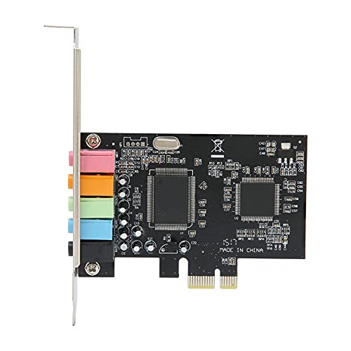 ASHATA PCIe-Soundkarte, 5.1 Interne Soundkarte für PC Windows 7/Vista/XP 32/64-Bit mit Low-Profile-Halterung, 3D-Stereo-PCI-e-Audiokarte von ASHATA