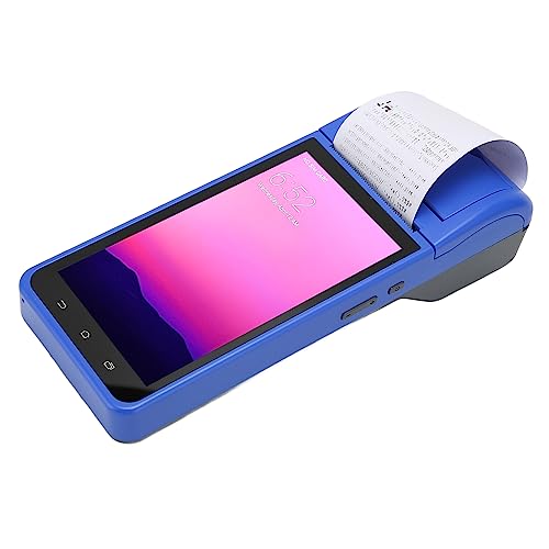 ASHATA POS PDA Belegdrucker, 58 mm Thermodrucker, 5,5 Zoll Touchscreen, 2 GB RAM, 32 GB ROM, Unterstützt 4G LTE, WLAN Hotspot, BT Funktion, 1D 2D QR Barcode Scannen, 2 SIM Steckplätze von ASHATA