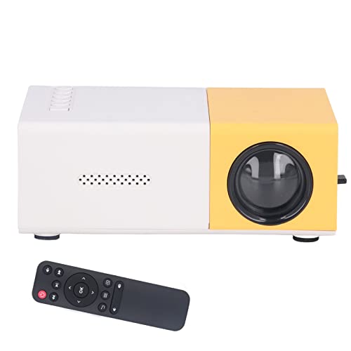 ASHATA Projektor, 1080P HD Tragbarer Projektor, 24 Bis 60 Zoll Großer Bildschirm, Großbildprojektor, Eingebaute Lautsprecher, LED Licht für Heimkino Filme Im Freien von ASHATA