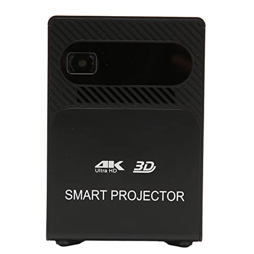 ASHATA -Projektor 3D 4K DLP, WiFi-Fernbedienungsprojektor für Filme, 4G RAM 64G ROM BT 5G 8000 MAh Kabelloser Projektor für Bürofamilie (Schwarz) von ASHATA
