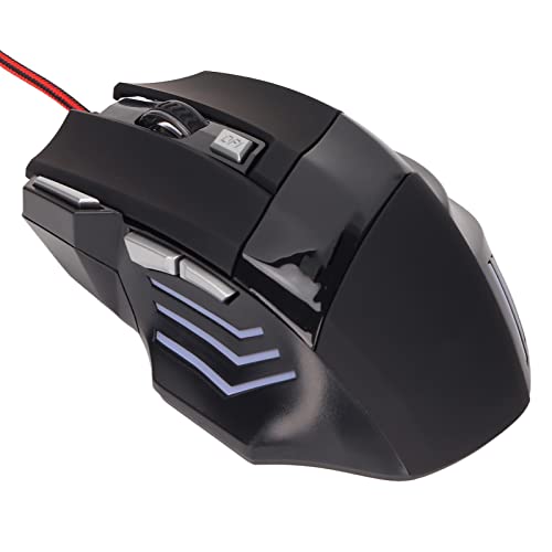 ASHATA RGB-Gaming-Maus mit USB-Kabel, 3200 DPI, Ergonomisch Optimierte Gaming-Mäuse mit Hintergrundbeleuchtung, USB-Kabel-Gaming-Maus für Windows-PC-Laptop-Gamer-Designer, Plug-and-Play von ASHATA