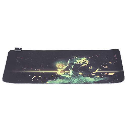ASHATA RGB Gaming Mouse Pad Bunte LED Mousepad Beleuchtung USB Wired Keyboard Mat Kein Treiber erforderlich Langlebig und zuverlässig Lange Lebensdauer 31,5 x 12 x 0,2 Zoll von ASHATA