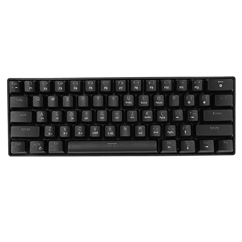 ASHATA RGB-Gaming-Tastatur, 3 Modus 61 Tasten RGB-Hintergrundbeleuchtung 5.0/2.4G/Typ C Kabelgebundene Ergonomische Mechanische Tastatur, für PC, Laptop, für Wrok (Schwarz) von ASHATA