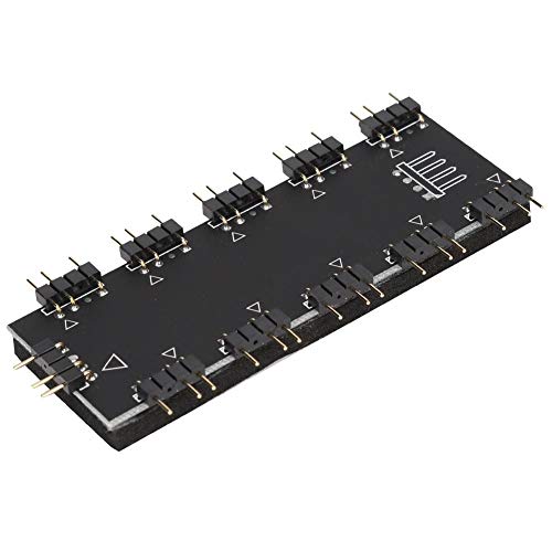 ASHATA RGB-Hub, Motherboard RGB-Hub, 10-Kanal-PCB Praktischer horizontaler Pin für PC-Desktop-Computer-Motherboard(5V 3-pin) von ASHATA