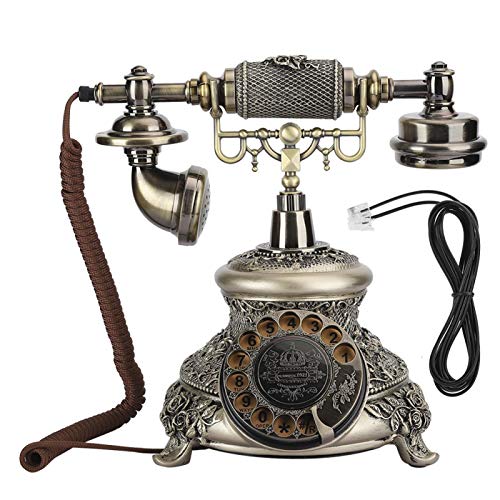 ASHATA Retro Schnurgebundenes Telefon,Klassisches Vintage Plattenspieler Zifferblatt Antikes Rotation Europäisches Telefon, Vintage Klassisches Festnetz Telefon für Wohnzimmer,Schlafzimmer,Hotels von ASHATA