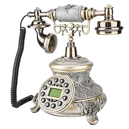 ASHATA Retro Telefon, Europäische Vintage Telephone Schnurgebundenes Telefon FSK/DTMF Nostalgietelefon,Festnetztelefon Desktop Telefon mit LCD Display für Hause Wohnzimmer von ASHATA