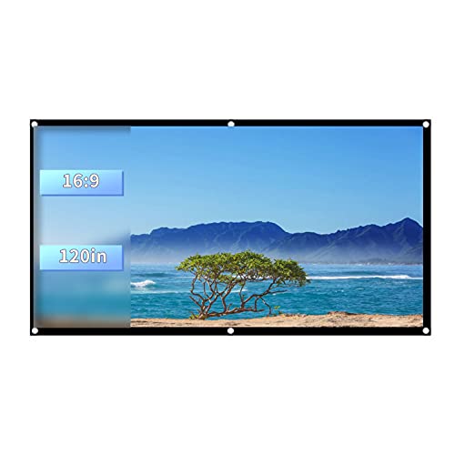 ASHATA Rolloleinwand, Projektion 60-120 Zoll Portable Faltbare Beamerleinwand, Tragbar 16:9 Heimkino Projektionsfläche für Camping-Film/Open-Air-Kino (120 Zoll) von ASHATA