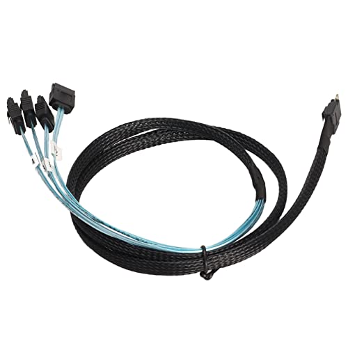 ASHATA SAS Kabel, SFF 8654 47 poliges SAS Kabel, Flexible Verbindung, Schnelle Übertragung, SAS Kabel, Array Festplatte, Schnellere Übertragung, PVC für Computerzubehör (1 m / 3,3 Fuß) von ASHATA