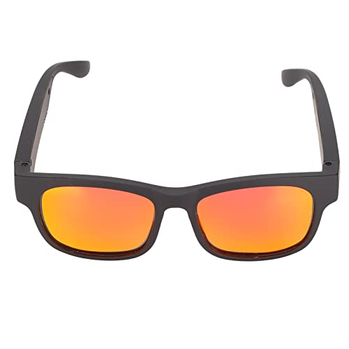 ASHATA Smart Audio Brille, Open Ear Wireless Bluetooth Sonnenbrille mit Kopfhörer, Noise Cancelling Polarisierte Outdoor Sportsonnenbrille Zum Radfahren Laufen Fahren Angeln(Gold) von ASHATA