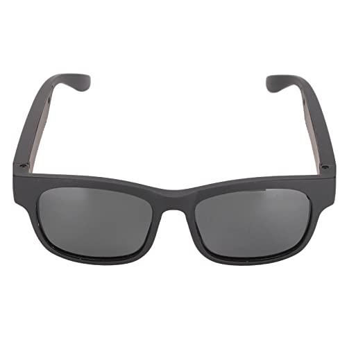 ASHATA Smart Audio Brille, Open Ear Wireless Bluetooth Sonnenbrille mit Kopfhörer, Noise Cancelling Polarisierte Outdoor Sportsonnenbrille Zum Radfahren Laufen Fahren Angeln(Schwarz) von ASHATA