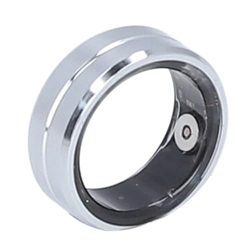 ASHATA Smart Ring, IP68 Wasserdichter Bluetooth-Fitness-Ring, Gesundheits-Tracker, Schrittzähler, Schlafrekorder, Aktivitätserinnerung, Tracker-Ring für Damen und (Silver) von ASHATA