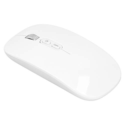 ASHATA Stummschaltung der drahtlosen Maus, 3 Stufen DPI, mit Empfänger und Ladekabel, 2,4-GHz-Mäuse für Computer-Notebook-PC-Laptop(Weiß) von ASHATA