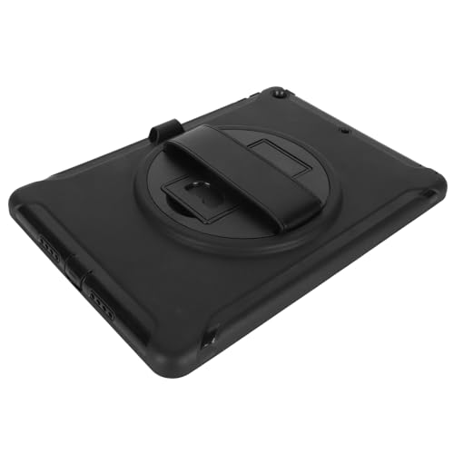 ASHATA Tablet-Schutzhülle, Hybrid-3-lagige Robuste Fallschutz-Anti-Rutsch-Hülle mit Handschlaufe, Ständer, für IOS 10.2-Tablets (Black) von ASHATA
