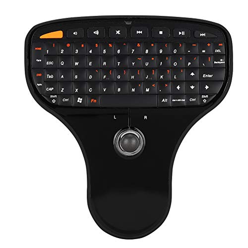 ASHATA Tastatur mit Trackball Maus, 2,4 G Kabellose USB Tastatur, Kabellose Multimedia Tastatur, QWERTY Layout, für, TV, Computer von ASHATA