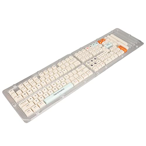 ASHATA Tastenkappen für Mechanische Tastaturen, 128 Tasten, PBT-Tastenkappen-Sets für Mechanische Tastaturen, Orange, Blau, Beige, PBT-Design, XDA, Höhensublimation, Undurchsichtige von ASHATA