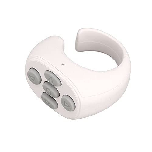 ASHATA Tik Tok Bluetooth-Fernbedienung Page Turner, Wireless Scrolling Control Page Turner Wiederaufladbar mit Ring-Design und Ladekoffer Für IOS 15.0 Android 8.0 oder Höher(Weiß) von ASHATA