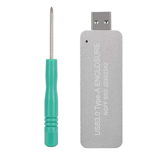 ASHATA Tragbare USB3.0-Schnittstelle für U-Disks Externes M.2-NGFF-SSD-Gehäuse Externer USB-Reader für 2000 / SP / 7/8, für MAC OS 8.6 und Höher M.2-NGFF-SSD-Gehäuse (Silber) von ASHATA