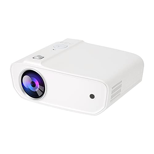 ASHATA Tragbarer Videoprojektor, Full HD 1080P LED-Projektor, Projektor Tragbares Pearl White -Projektionsgerät, mit VGA, AV, USB-Anschlüssen.((EU-Stecker)) (EU-Stecker) von ASHATA