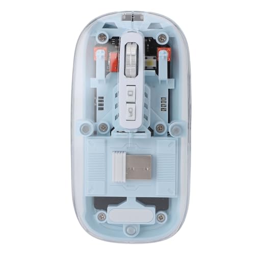 Transparente Computer-Maus, USB C Wiederauf Ladbare Transparente Computer-Maus, 2,4G BT1 BT2 Tri Mode USB Wiederauf Ladbare Drahtlose Bluetooth-Maus mit USB-Empfänger für Laptop Transparente Computer-Maus, USB C Wiederauf Ladbare Transparente Computer-Maus, 2,4G BT1 BT2 Tri Mode USB Wiederauf Ladbare Drahtlose Bluetooth-Maus mit USB-Empfänger für Laptop von ASHATA