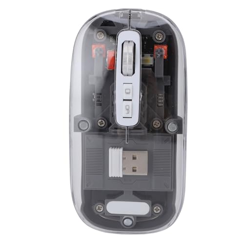 ASHATA Transparente Computer-Maus, USB C Wiederauf Ladbare Transparente Computer-Maus, 2,4G BT1 BT2 Tri Mode USB Wiederauf Ladbare Drahtlose Bluetooth-Maus mit USB-Empfänger für Laptop ASHATA Transparente Computer-Maus, USB C Wiederauf Ladbare Transparente Computer-Maus, 2,4G BT1 BT2 Tri Mode USB Wiederauf Ladbare Drahtlose Bluetooth-Maus mit USB-Empfänger für Laptop von ASHATA