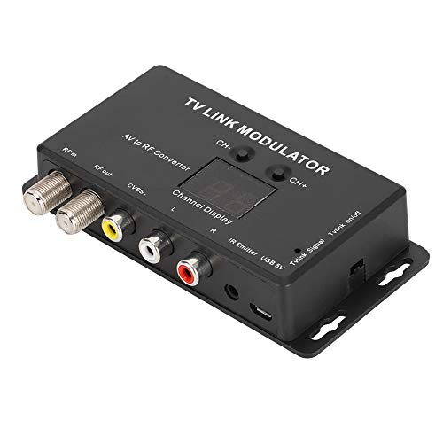 ASHATA UHF-Modulator, TM70 UHF-TV-LINK-Modulator AV-zu-HF-Wandler IR-Extender mit Kanalanzeige, unterstützt PAL/NTSC mit USB-Ladekabel für PC-Laptop PS3-Fernseher STB VHS ASHATA UHF-Modulator, TM70 UHF-TV-LINK-Modulator AV-zu-HF-Wandler IR-Extender mit Kanalanzeige, unterstützt PAL/NTSC mit USB-Ladekabel für PC-Laptop PS3-Fernseher STB VHS von ASHATA