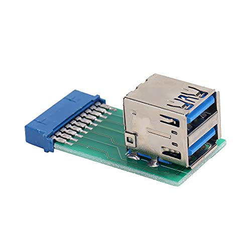 ASHATA USB 3.0-Adapter 20-Pin-Buchse, USB 3.0-Motherboard-Adapter, Vertikaler USB 3.0-Buchsensteckplatz-Adapter, 20-Pin-auf-Dual-Port-Anschluss, für Motherboard von ASHATA