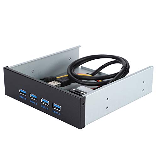 ASHATA USB 3.0 Front Panel,High-Speed Multifunktionspanel USB Frontpanel 4Ports USB 3.0 Hub,19PIN zu USB3.0 CD Treiber Optisches Laufwerk USB Front Panel für 5.25 Zoll Laufwerke von ASHATA