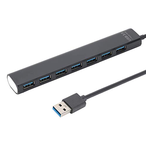 ASHATA USB 3.0 Hub, 7 Port Ultra Slim USB Hub, USB-C Hub Multiport Adapter, für PC Notebook Laptop Ultrabook Tablet PC - bis zu 5 Gbit/s von ASHATA