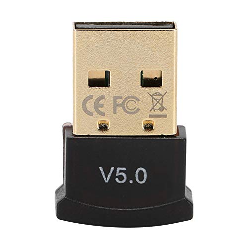 ASHATA USB 5.0 Bluetooth Dongle Adapter, kabelloser USB Stereo Audio Adapter Dual Mode Emitter Accepter, für TV PC, Win 10,8,1,8,7 Laptop PC zu Bluetooth Kopfhörer Lautsprecher Headset Tastatur Maus von ASHATA