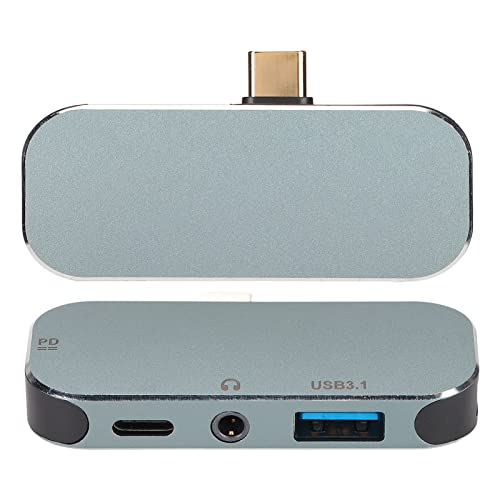 ASHATA USB-C-Hub, Hot-Swap-fähiger Typ-C-Hub, 5 in 1, PD-Aufladung, 10 Gbit/s, 100 W, 3,5-Zoll-Kopfhöreranschluss, USB-C-Hub für Win für Android für OS X ASHATA USB-C-Hub, Hot-Swap-fähiger Typ-C-Hub, 5 in 1, PD-Aufladung, 10 Gbit/s, 100 W, 3,5-Zoll-Kopfhöreranschluss, USB-C-Hub für Win für Android für OS X von ASHATA