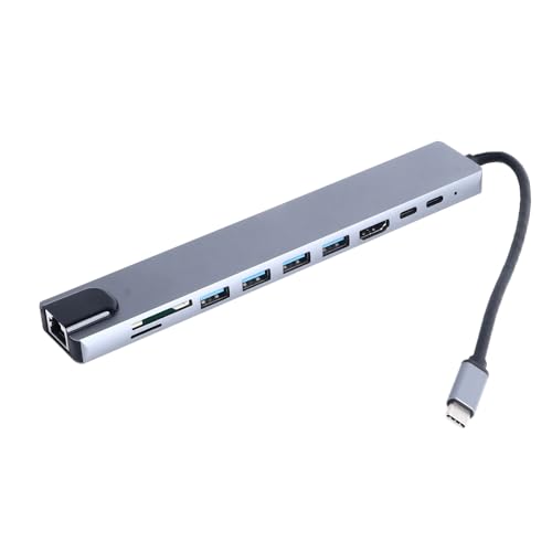 USB-C-Hub mit 4K-HDMI-Display, Dockingstation, Multifunktions-Multiport-USB-C-Hub aus Aluminiumlegierung mit Hoher Übertragungsgeschwindigkeit für Laptop und Mehr USB-C-Hub mit 4K-HDMI-Display, Dockingstation, Multifunktions-Multiport-USB-C-Hub aus Aluminiumlegierung mit Hoher Übertragungsgeschwindigkeit für Laptop und Mehr von ASHATA