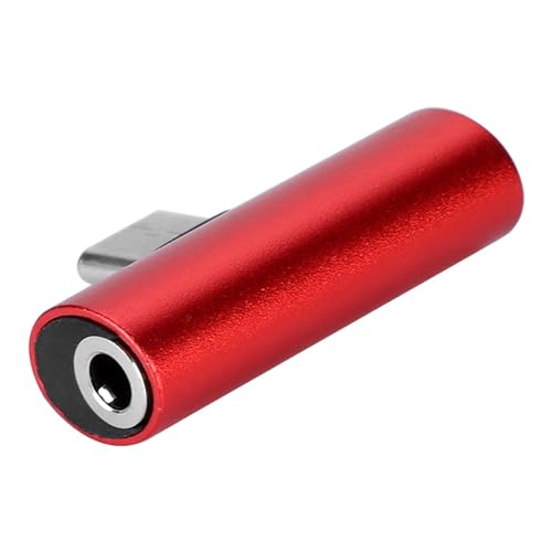 ASHATA USB C Klinke Adapter,USB C zu 3.5mm Klinke Audioadapter,USB C Aux Adapter zu Kopfhörer Jack Audio Adapter für Xiaomi,für Huawei Mate,für Oppo,usw(rot) von ASHATA