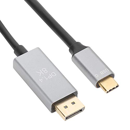 ASHATA USB C Zum DisplayPort-Kabel, Typ C Zum Displayport 8K 1.4 HD-Videokabel Übertragung -Video-Sync-Ausgangskabel, USB 3.1 Typ C Zum DisplayPort-Kabel 3, für (#1) von ASHATA
