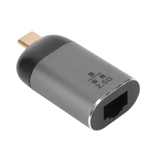 ASHATA USB-C-auf-Ethernet-Adapter, Typ-C-Stecker auf RJ45-Port-Adapter, 2500 Mbit/s Stabiles Signal, USB-C-auf-Gigabit-Ethernet-Adapter für Win für Linux für PC TV von ASHATA