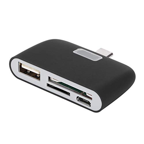 ASHATA USB C zu SD/microSD-Kartenleser, 4-in-1-Hub Vom Typ C mit SD/microSD-Karte/USB/Micro-USB-Anschluss, USB C zu -Speicherkartenleser-Adapter Kompatibel mit USB C-Gerät von ASHATA