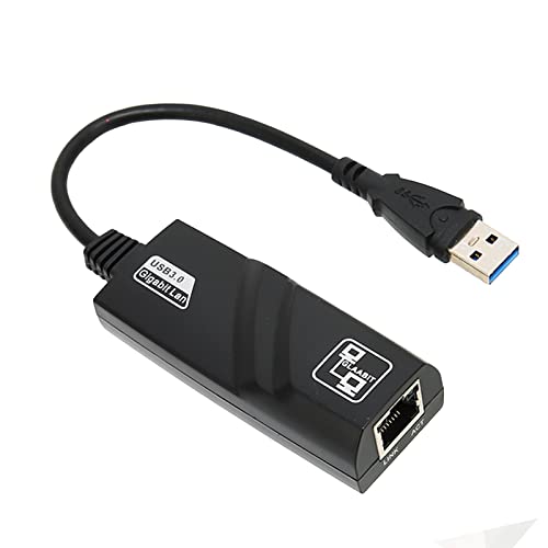 ASHATA USB-Ethernet-Adapter, USB 3.0-Gigabit-Ethernet-Adapter, 1-Gbit/s-Übertragung, Breite Anwendbarkeit, Switch-Ethernet-Adapter für Laptop-Tablet, 10/100/1000M-Netz Basierend auf USB von ASHATA