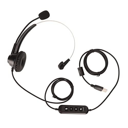 ASHATA USB-Headset mit Mikrofon, Business-Headset, Call-Center-Headset mit Mikrofon, USB-Office-Headset für Telemarketing-Kundendienst-Telekonferenzen von ASHATA