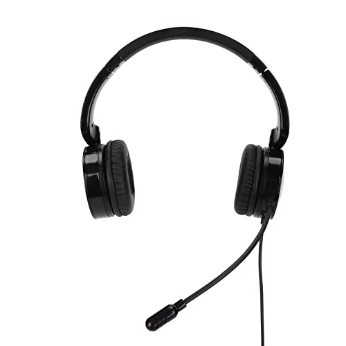 ASHATA USB-Headset mit Mikrofon,Dual-Ear-Computer-Kopfhörer Supernieren-Single-Pointing-Mikrofon,Call-Center-Headset für Telefon,PC,Geschäftskundendienst Im Büro von ASHATA