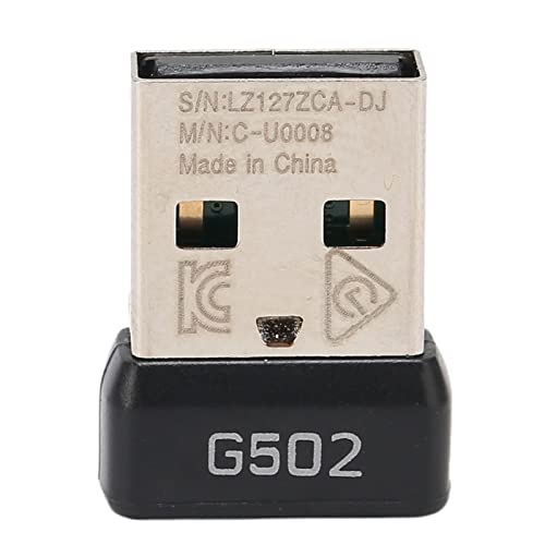 ASHATA USB-Mausadapter, USB-Empfänger für G502, 2,4 G Wireless Stabiles Signal Kleiner Tragbarer, Langlebiger ABS-Metall-Mausadapter für G502 Lightspeed-Maus von ASHATA