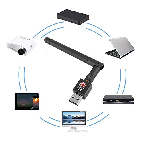 ASHATA USB-Netzwerkkarte, RTL8188ETV150M Wireless-Netzwerkadapter, 150 Mbit/s USB 2.0 WiFi-Empfängeradapter für 2000/XP/Vista/7/8 oder Höher/ von ASHATA