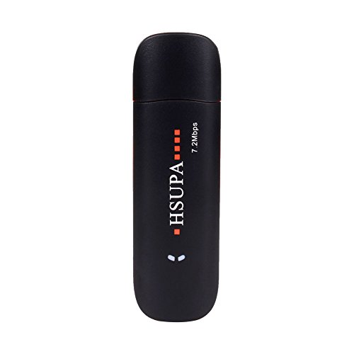 ASHATA USB Surfstick, Tragbar USB Hotspot 3G Modem 7.2Mpbs Wireless Router,3G Network Dongle USB Wireless Dongle,Unterstützt MTS/HSDPA/GSM Karte Schwarz von ASHATA
