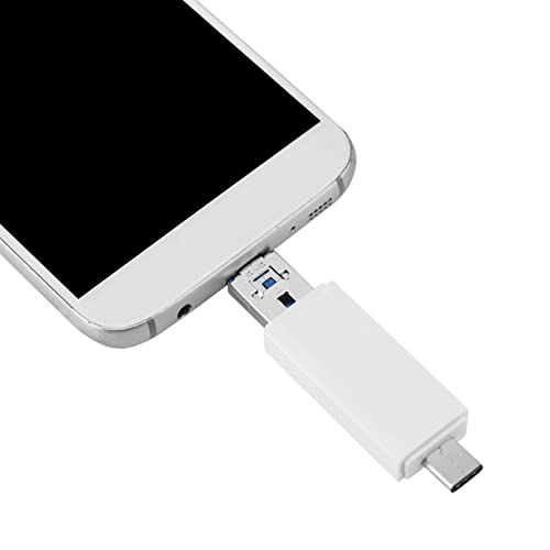 ASHATA USB-Typ C Kartenlesegerät, 3 in 1 USB Type C Hub Multiport Adapter mit SD/Kartenleser,USB C Hub Adapter OTG Konverter für PC/Notebook/Smartphones/Tablets usw. (Weiss) von ASHATA