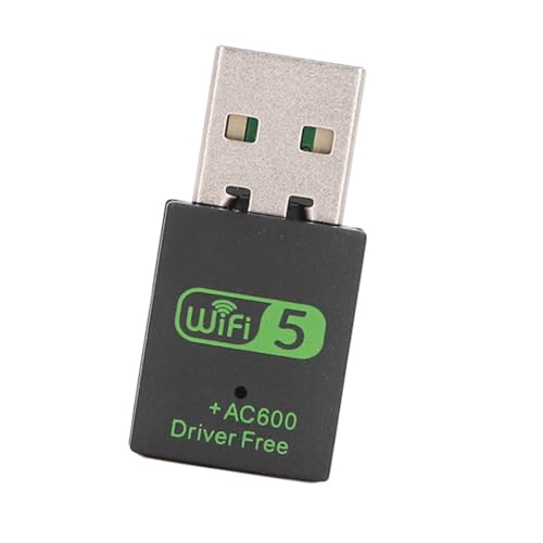ASHATA USB-WLAN-Adapter, Kabelloser Netzwerkkarten-Adapter, Professioneller 600 Mbit/s 2,4 G 5 G Dualband USB WLAN Bluetooth 5.0-Adapter für Desktop-Laptop-PC von ASHATA