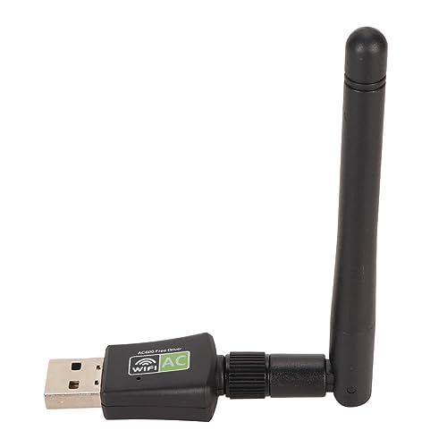 ASHATA USB WLAN Adapter für PC, Kabellose USB Netzwerkadapter, 2,4 G 5 G Dualband 600 Mbit/s Kabelloser WLAN Empfänger mit Antenne für Laptop Desktop von ASHATA
