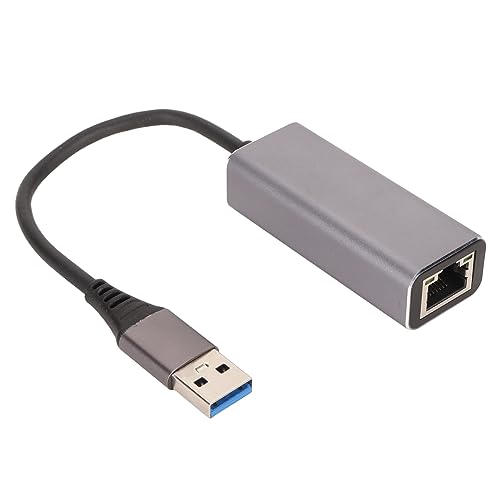 ASHATA USB zu Ethernet Adapter, USB zu RJ45 Adapter, 1 Gbit/s Plug and Play, Tragbarer Externer USB LAN Netzwerkadapter aus Aluminium für Win 8 7 10 für Vista für OS X Laptop von ASHATA