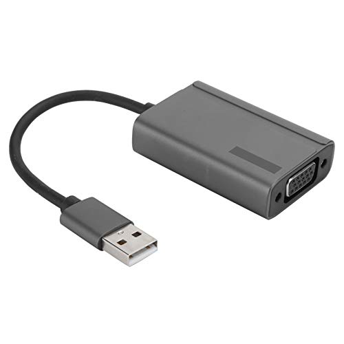 ASHATA USB zu VGA Adapter, USB zu VGA Stecker zu Buchse Multi-Display Video Converter für PC Laptop, Desktop, Laptop, PC, Projektor, HDTV, Unterstützung 1080P HD von ASHATA