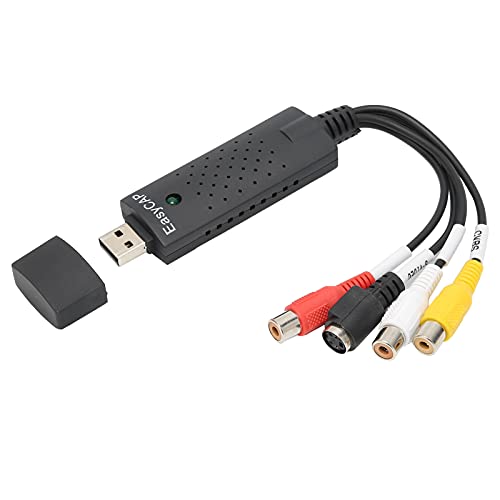 ASHATA USB2.0 Capture Card, 4-Kanal DVD VHS Stereo Audio Video Acquisition Adapter für Windows, mit CD und USB Verlängerungskabel, Unterstützt Hot Swap von ASHATA